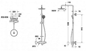 Душевая система Bravat WATERFALL F939114C-A2-RUS черная купить в интернет-магазине сантехники Sanbest