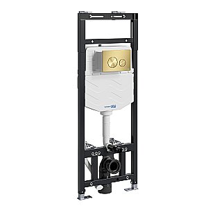 Инсталляция для унитаза WasserKraft Alme 15TLT.010.ME.MG02 кнопка матовое золото купить в интернет-магазине сантехники Sanbest