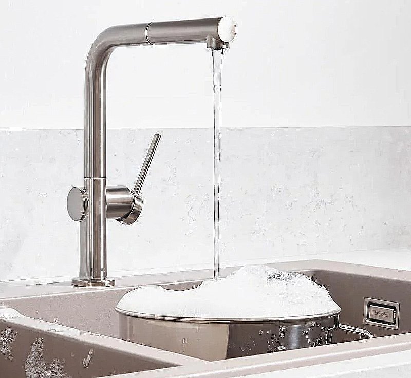 Смеситель для кухни Hansgrohe Talis M54 72808800 нержавеющая сталь купить в интернет-магазине сантехники Sanbest