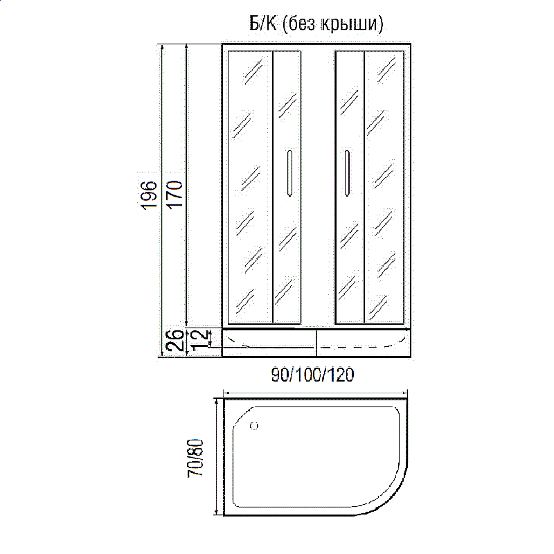 Душевой уголок с поддоном River DON 90/70/24 MT купить в интернет-магазине Sanbest