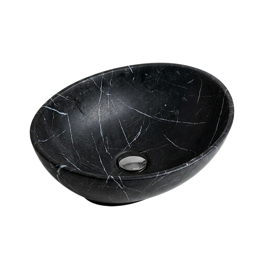 Раковина накладная GID Armonia 41 4134sb камень черный матовый купить в интернет-магазине Sanbest