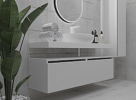 Нижняя тумба Armadi Art VALLESSI UNO-S 100 белый глянец для ванной в интернет-магазине сантехники Sanbest