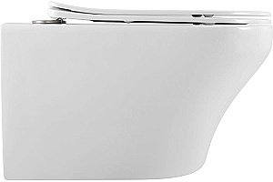 Унитаз подвесной Art&Max GINA AM218CHR/SC белый, с сиденьем микролифт, безободковый купить в интернет-магазине Sanbest