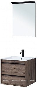 Тумба с раковиной Aquanet Lino 60 Дуб Веллингтон для ванной в интернет-магазине Sanbest