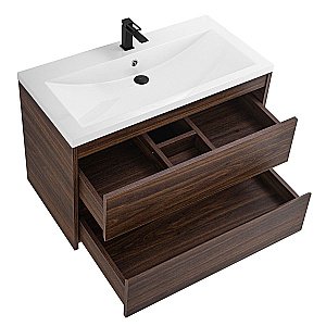 Тумба с раковиной Art&Max Family-M-900-2C-SO-BO/AM-LAV-900-MR-A Дуб бурбон для ванной в интернет-магазине Sanbest