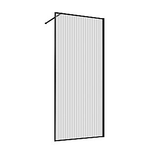 Душевое ограждение Vincea Walk-In 100 VSW-1HP100FLB стекло рифленое/профиль черный матовый купить в интернет-магазине Sanbest