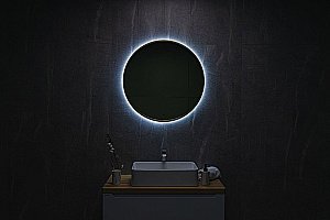 Зеркало Art&Max ASTI AM-Ast-800-DS-FNC-Gold в ванную от интернет-магазине сантехники Sanbest