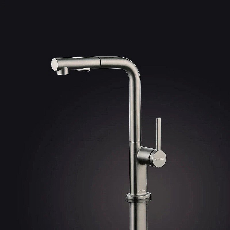 Смеситель для кухни Paulmark Neo Ne214419-BS  брашированная сталь купить в интернет-магазине сантехники Sanbest