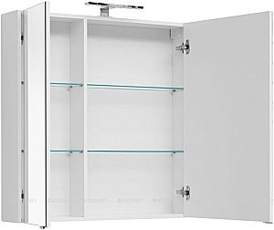 Зеркальный шкаф Aquanet Августа 90 белый купить в интернет-магазине сантехники Sanbest