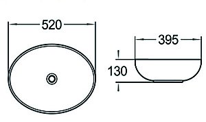 Раковина накладная SantiLine 52 SL-1020 белая купить в интернет-магазине Sanbest
