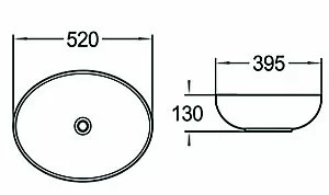 Раковина накладная SantiLine 52 SL-1020 белая купить в интернет-магазине Sanbest