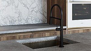 Смеситель для кухни Boheme UNO 114-B черный купить в интернет-магазине сантехники Sanbest