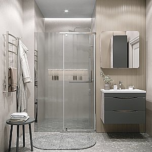 Душевая дверь Grossman Pragma 100 100.K33.03.100.10.02 стекло шиншилла/профиль хром купить в интернет-магазине Sanbest