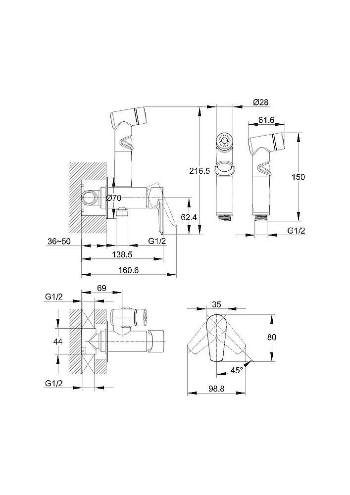 Гигиенический душ Cersanit Vero 64106 хром купить в интернет-магазине сантехники Sanbest