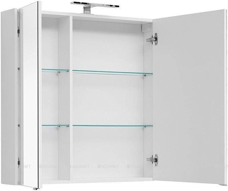 Зеркальный шкаф Aquanet Августа 90 белый купить в интернет-магазине сантехники Sanbest