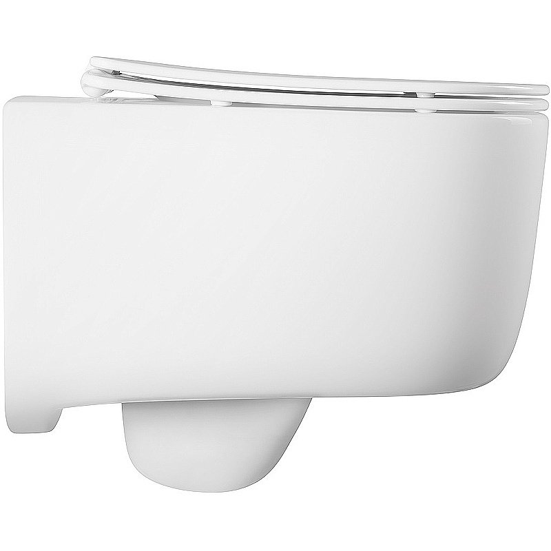 Унитаз подвесной Aquatek Лугано AQ2002-00 белый, с крышкой микролифт, безободковый купить в интернет-магазине Sanbest