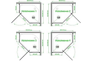 Душевой уголок Royal Bath TR RB9085TR-C-BL 85х90 матовое стекло/профиль черный купить в интернет-магазине Sanbest