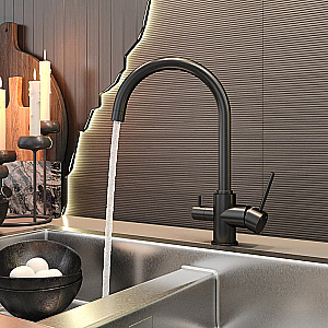 Смеситель для кухни Elghansa KITCHEN Pure Water 56B5216-Black золото матовое купить в интернет-магазине сантехники Sanbest