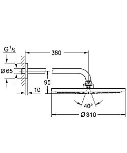 Верхний душ Grohe Rainshower Cosmopolitan 26066GN0 купить в интернет-магазине сантехники Sanbest