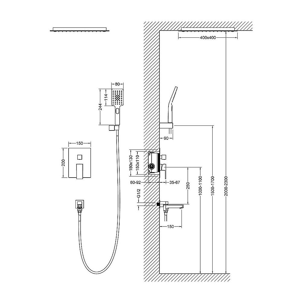 Душевая система Timo Selene SX-2039/03SM черная матовая купить в интернет-магазине сантехники Sanbest