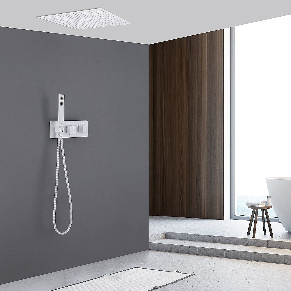 Душевая система ABBER Daheim AF8255W белая матовая купить в интернет-магазине сантехники Sanbest