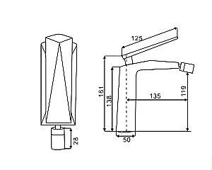 Смеситель для биде Boheme Venturo 376 купить в интернет-магазине сантехники Sanbest