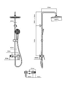 Душевая система Vincea Arco VSFS-4AR1CH хром купить в интернет-магазине сантехники Sanbest