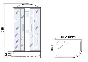 Душевая кабина River Nara XL 120/80/44 MT R 10000006208 купить в интернет-магазине Sanbest