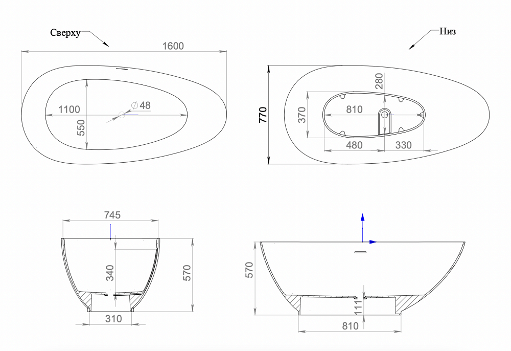 Ванна Salini Paola 101511G 160x77 белая глянцевая купить в интернет-магазине Sanbest