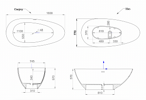 Ванна Salini Paola 101511G 160x77 белая глянцевая купить в интернет-магазине Sanbest