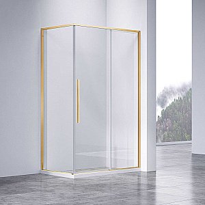 Душевой уголок Vincea Slim-N VSR-4SN8014CLG 140x80 стекло прозрачное/профиль золото брашированное купить в интернет-магазине Sanbest