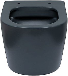 Унитаз подвесной Aquanet Rimless Cetus-GW BL-102N-WHT серый с крышкой микролифт, безободковый купить в интернет-магазине Sanbest