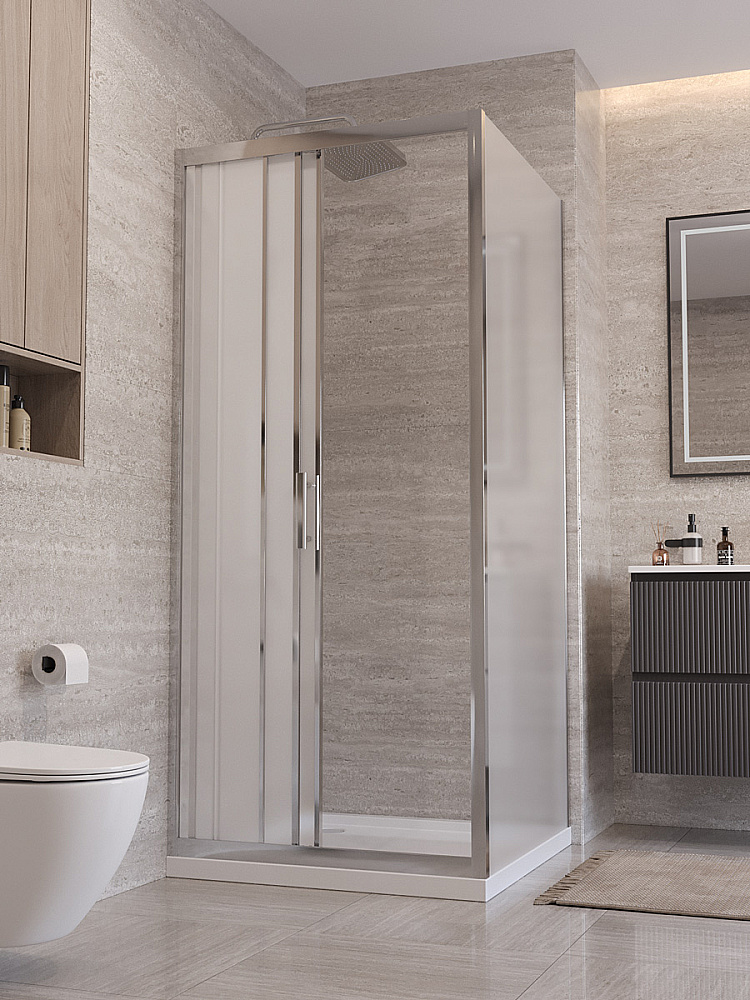 Душевой уголок BelBagno UNO-195-AHF-31-100/90-P-Cr стекло матовое/профиль хром купить в интернет-магазине Sanbest