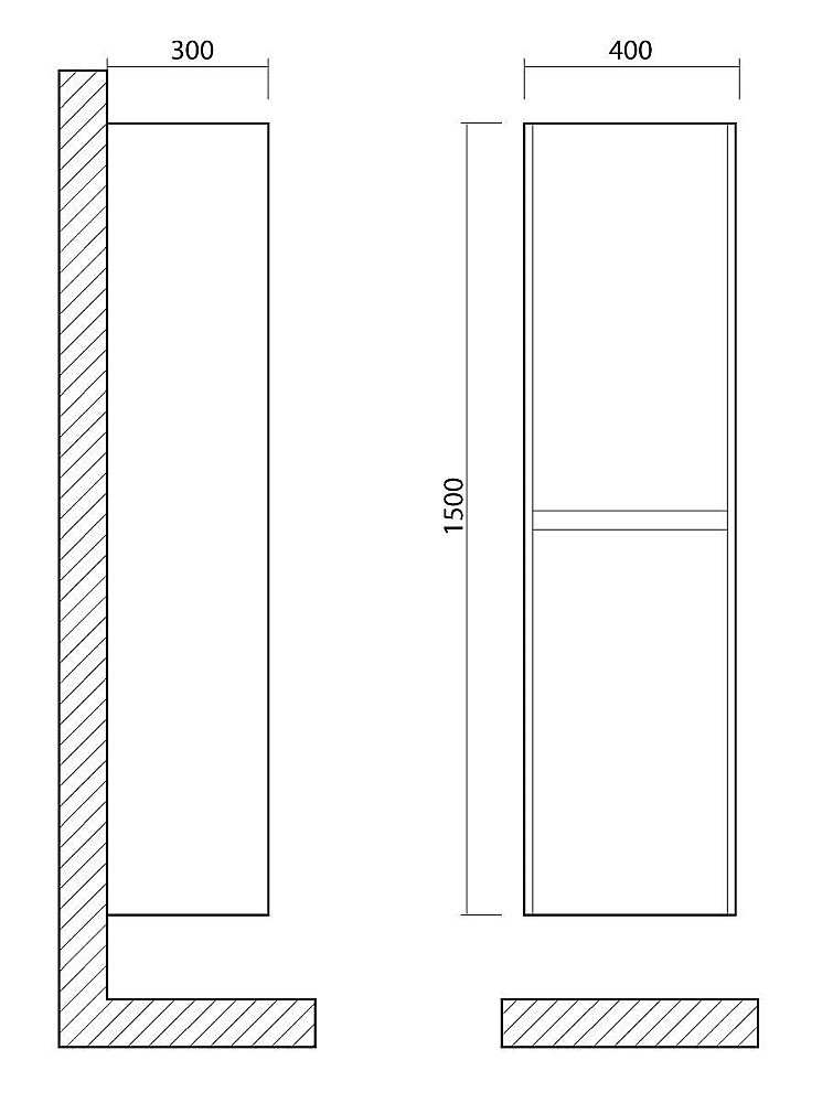 Пенал Art&Max Family-M 40 угольный камень для ванной в интернет-магазине сантехники Sanbest
