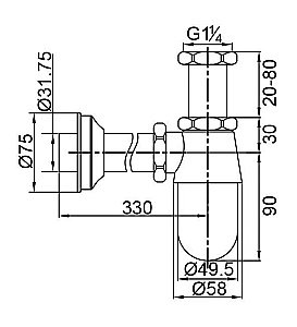Сифон для раковины Veragio Sbortis VR.SBR-8112.CR купить в интернет-магазине сантехники Sanbest