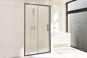 Душевая дверь Royal Bath ACCORD RB HS-T-GRB 105 стекло прозрачное/профиль серый брашированный купить в интернет-магазине Sanbest