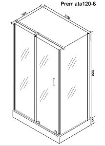 Душевой уголок CeruttiSpa PREMIATA 120х90 PREMIATA B 120-8 стекло прозрачное/профиль черный матовый купить в интернет-магазине Sanbest