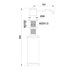 Дозатор мыла WONZON & WOGHAND, Брашированный никель (WW-88SD03-BN) купить в интернет-магазине сантехники Sanbest