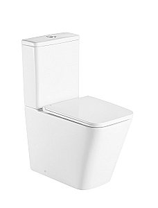 Унитаз напольный D&K Berlin DT1437016 белый, безободковый, с бачком, с крышкой микролифт купить в интернет-магазине Sanbest