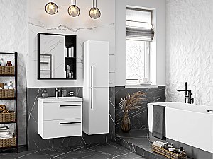 Тумба с раковиной Misty Ненси - 60 П-Нен-09060-012Я белая для ванной в интернет-магазине Sanbest