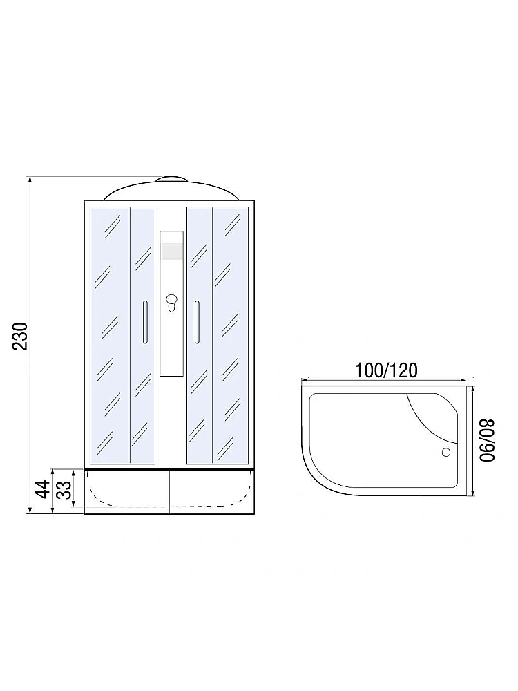 Душевая кабина River DESNA XL 120/90/44 MT купить в интернет-магазине Sanbest