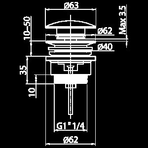 Донный клапан Elghansa WBT-227 хром купить в интернет-магазине сантехники Sanbest