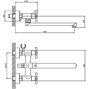 Смеситель для ванны Rush Melville MV1135-51 купить в интернет-магазине сантехники Sanbest