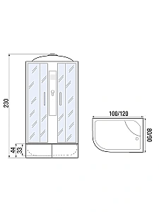 Душевая кабина River DESNA XL 120/90/44 MT купить в интернет-магазине Sanbest