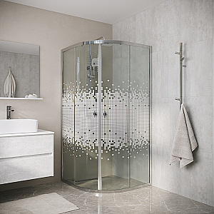Душевой уголок Niagara Eco NG-1001-14 90х90 профиль хром/стекло мозаика купить в интернет-магазине Sanbest