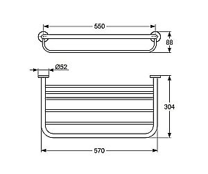 Полка с полотенцедержателем Ideal Standard IOM A9106AA купить в интернет-магазине сантехники Sanbest