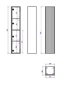 Пенал La Fenice Terra 30 FNC-05-TER-C-30 бежевый матовый для ванной в интернет-магазине сантехники Sanbest