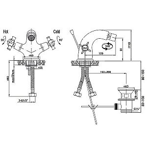 Смеситель для биде Cezares LORD-BS1-02 бронза купить в интернет-магазине сантехники Sanbest