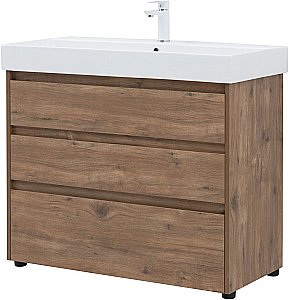 Тумба с раковиной Aquanet Nova Lite 302480 100 дуб рустикальный для ванной в интернет-магазине Sanbest