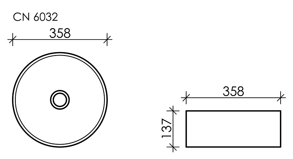 Раковина накладная Ceramica Nova Element CN6032 белый купить в интернет-магазине Sanbest